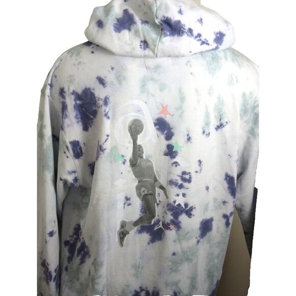 Men's Jordan Sport DNA Tie Dye PO Hoodie Sweatshirt Ocean Cube Sizes NWT - Picture 2 of 5